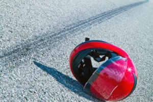Helmet On The Ground After A Motorcycle Accident In Dallas