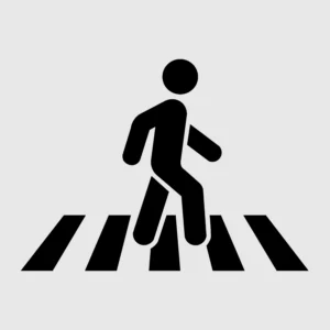 Icon Of A Pedestrian Crossing A Crosswalk, Representing Legal Assistance Provided By A Desoto Pedestrian Accident Lawyer For Injury Victims.