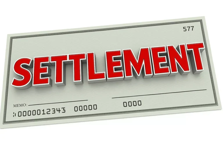Illustration of a settlement check symbolizing compensation amounts, representing the average payout for t-bone accident claims.